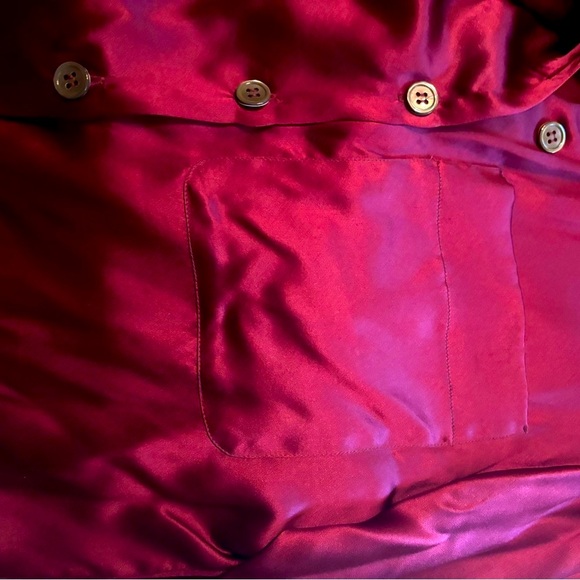 Christian Dior maroon wine button up silk blouse size 8 NEW! - Picture 6 of 8